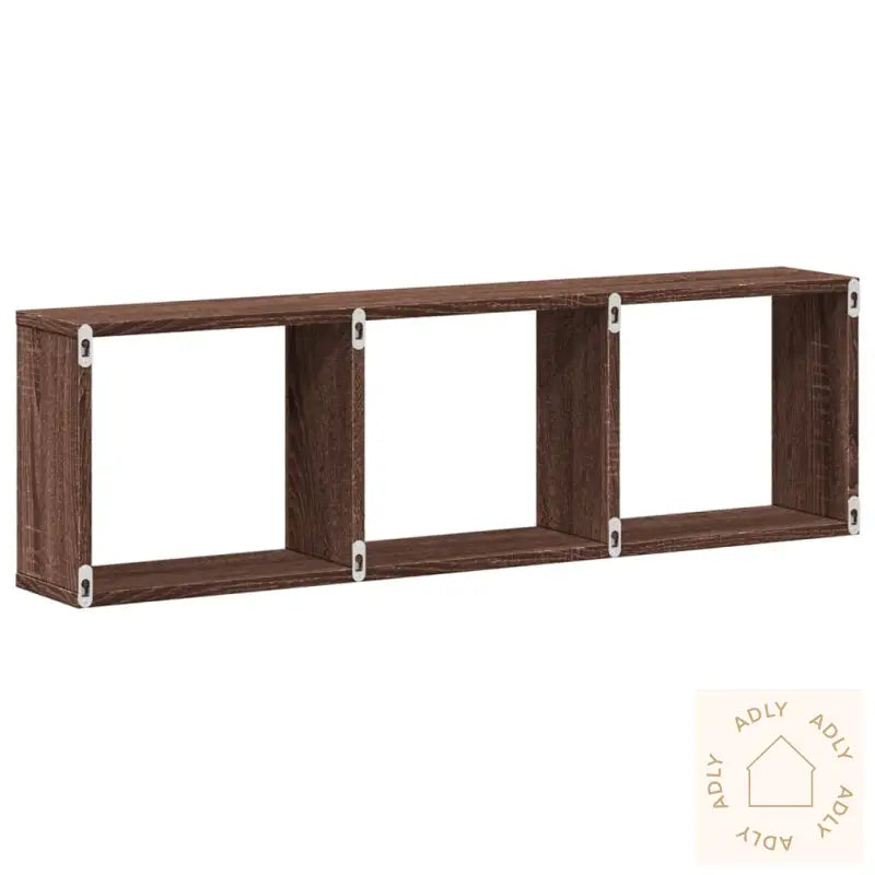 Veggskap 100X16X30 Cm Brun Eik Konstruert Tre