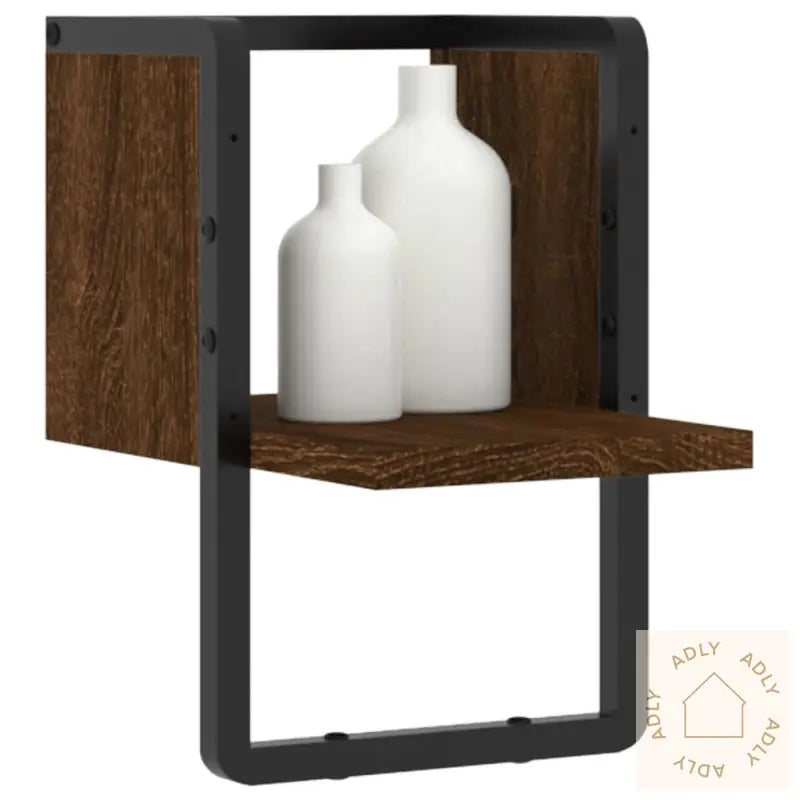 Vegghylle Med Stang Brun Eik 20X25X30 Cm