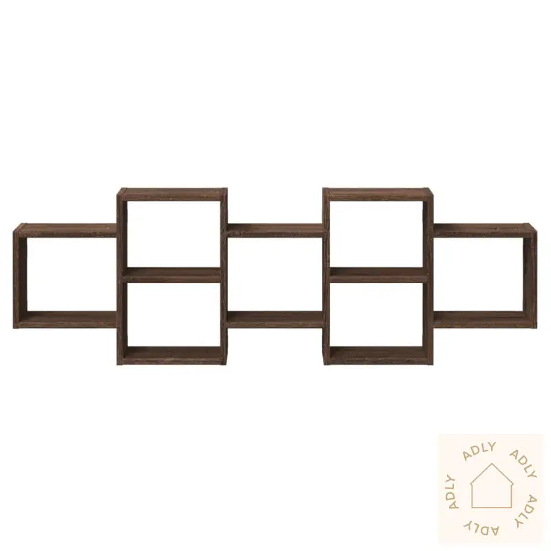 Vegghylle Brun Eik 129X18X42 Cm Konstruert Tre