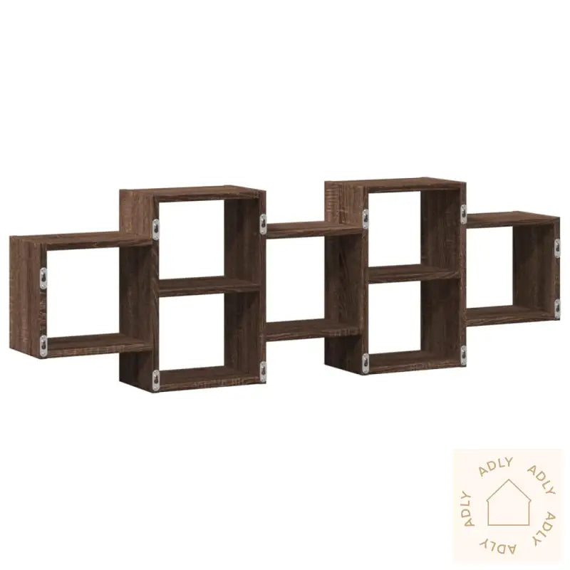 Vegghylle Brun Eik 129X18X42 Cm Konstruert Tre
