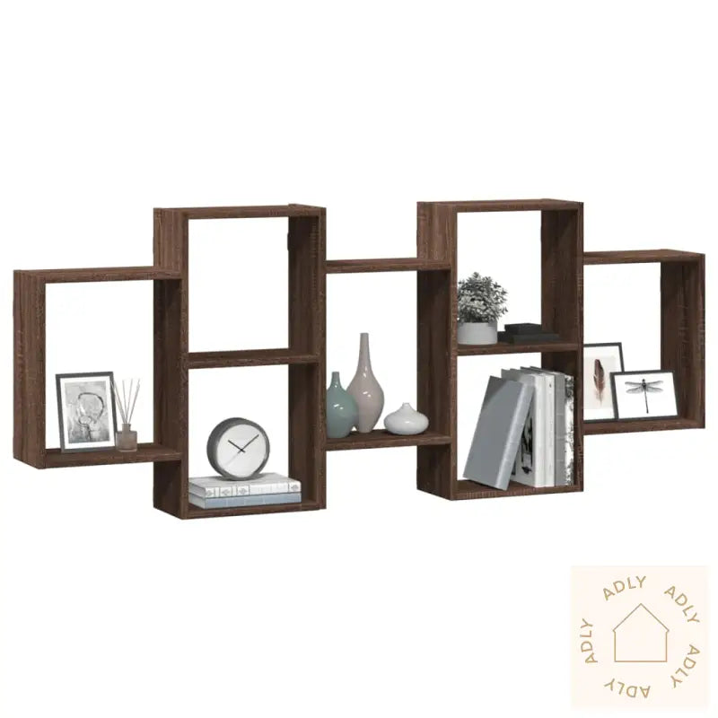 Vegghylle Brun Eik 159X18X65 Cm Konstruert Tre