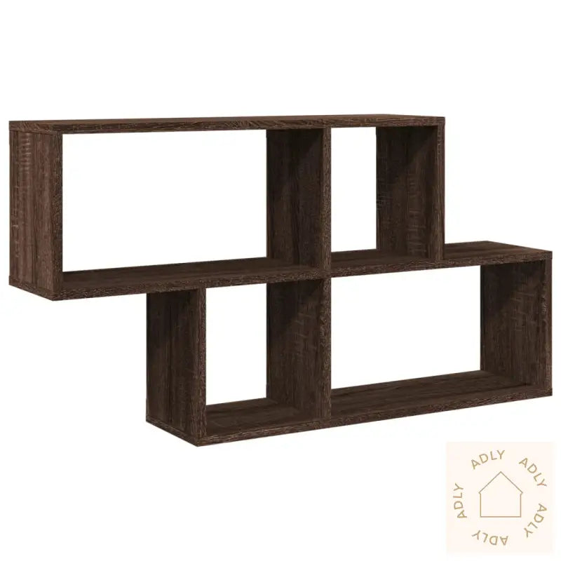 Vegghylle Brun Eik 100X20X53 Cm Konstruert Tre