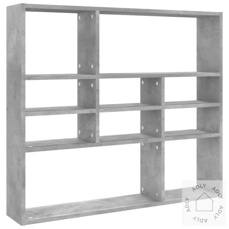 Vegghylle Betonggrå 90X16X78 Cm Konstruert Tre