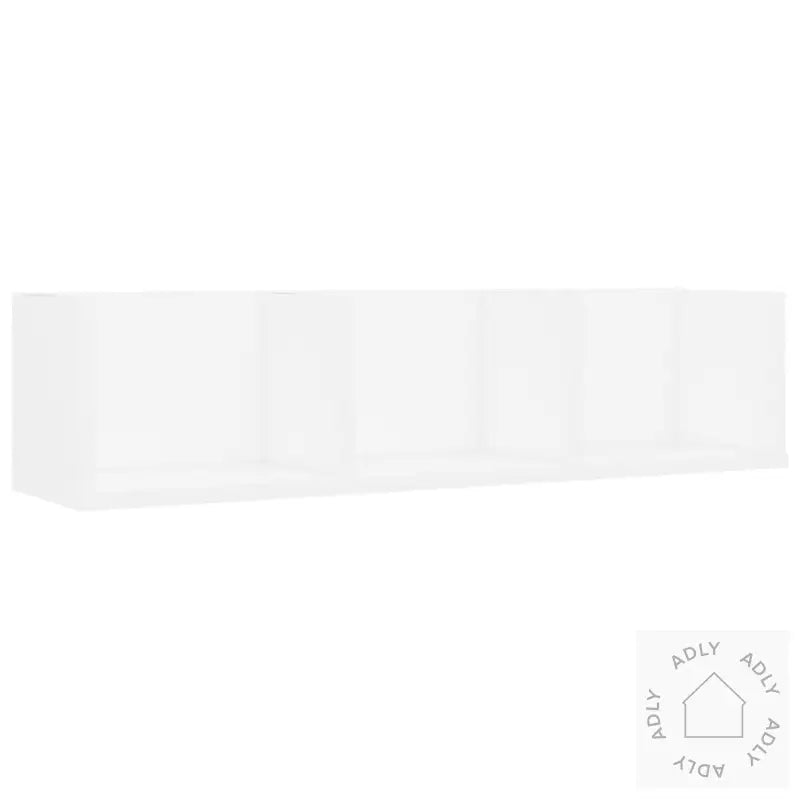 Veggmontert Cd-Hylle Hvit 75X18X18 Cm Konstruert Tre