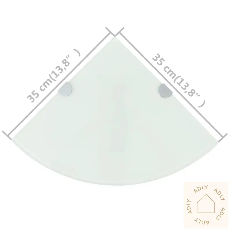 Hjørnehyller 2 Stk Med Kromstøtter Hvit Glass 35X35 Cm