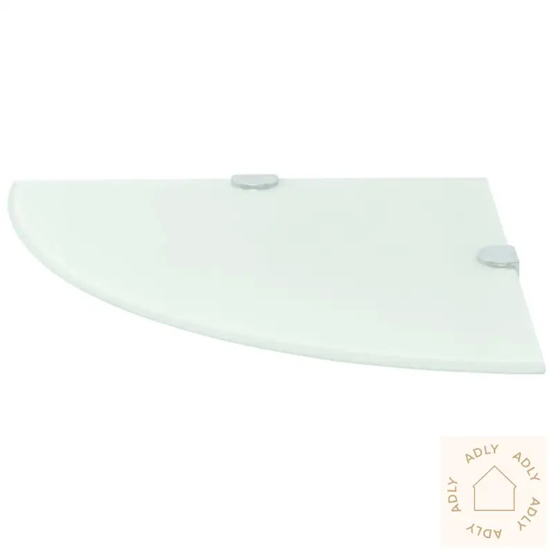 Hjørnehyller 2 Stk Med Kromstøtter Hvit Glass 35X35 Cm