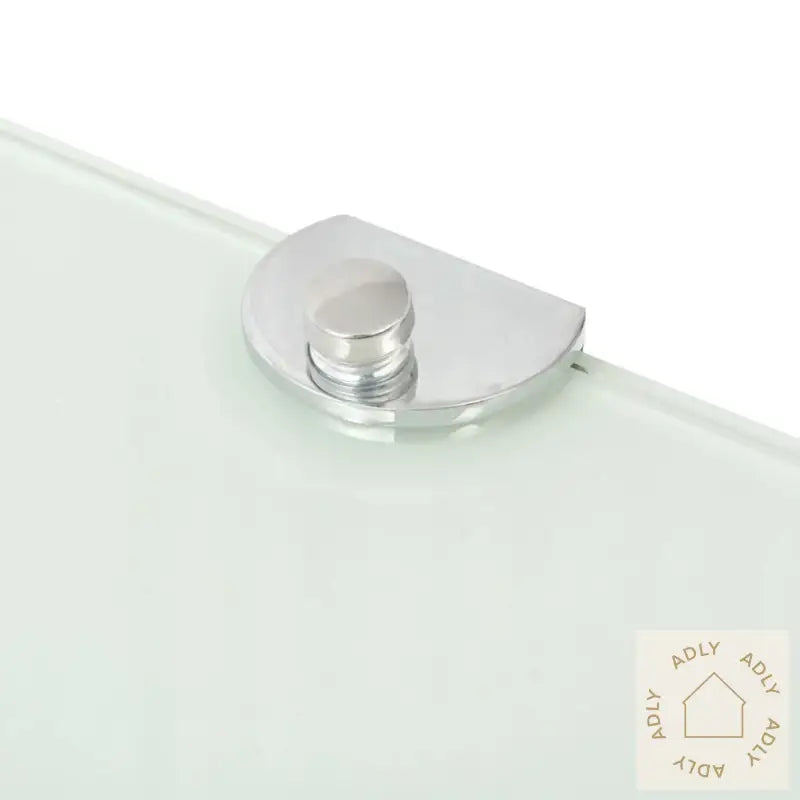 Hjørnehyller 2 Stk Med Kromstøtter Hvit Glass 35X35 Cm