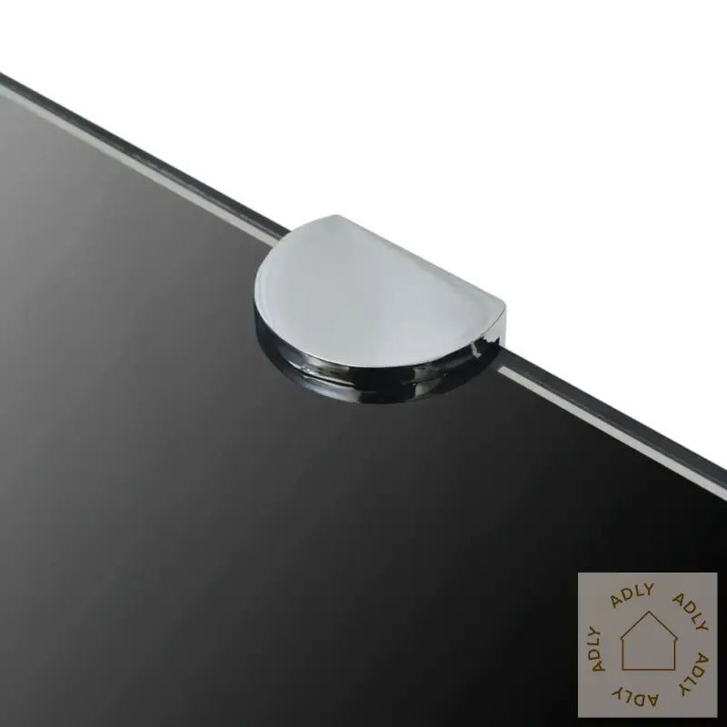 Hjørnehylle Med Kromstøtter Svart Glass 35X35 Cm