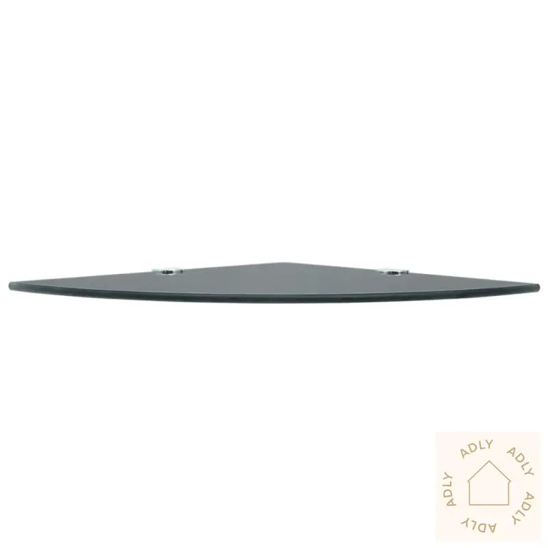 Hjørnehylle Med Kromstøtter Svart Glass 35X35 Cm