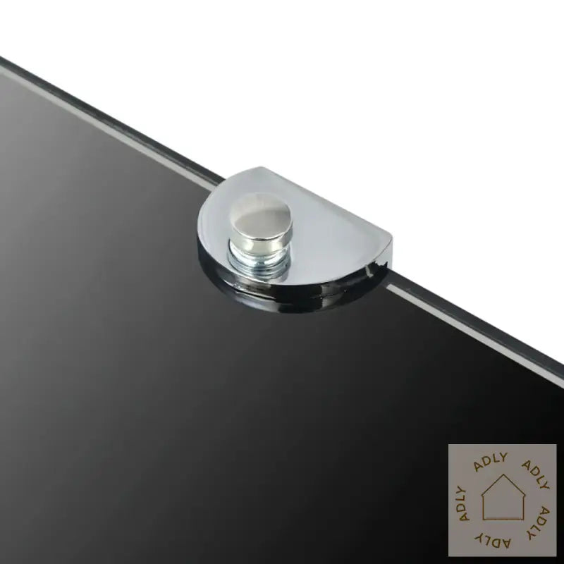 Hjørnehylle Med Kromstøtter Svart Glass 35X35 Cm