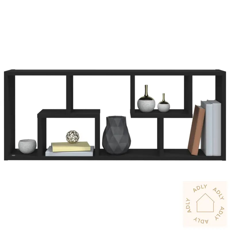 Vegghylle Svart 36X16X90 Cm Konstruert Tre