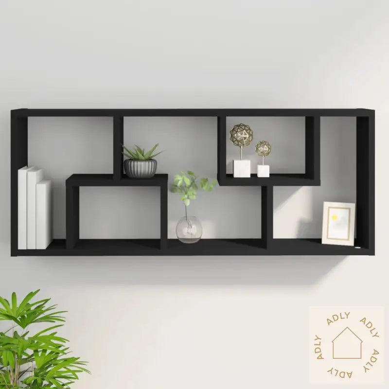 Vegghylle Svart 36X16X90 Cm Konstruert Tre