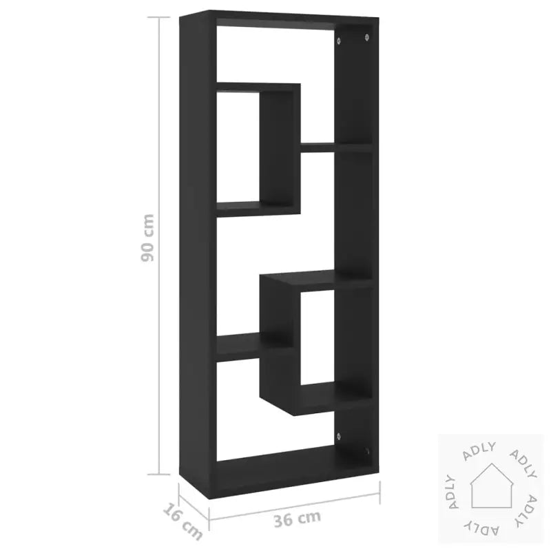Vegghylle Svart 36X16X90 Cm Konstruert Tre