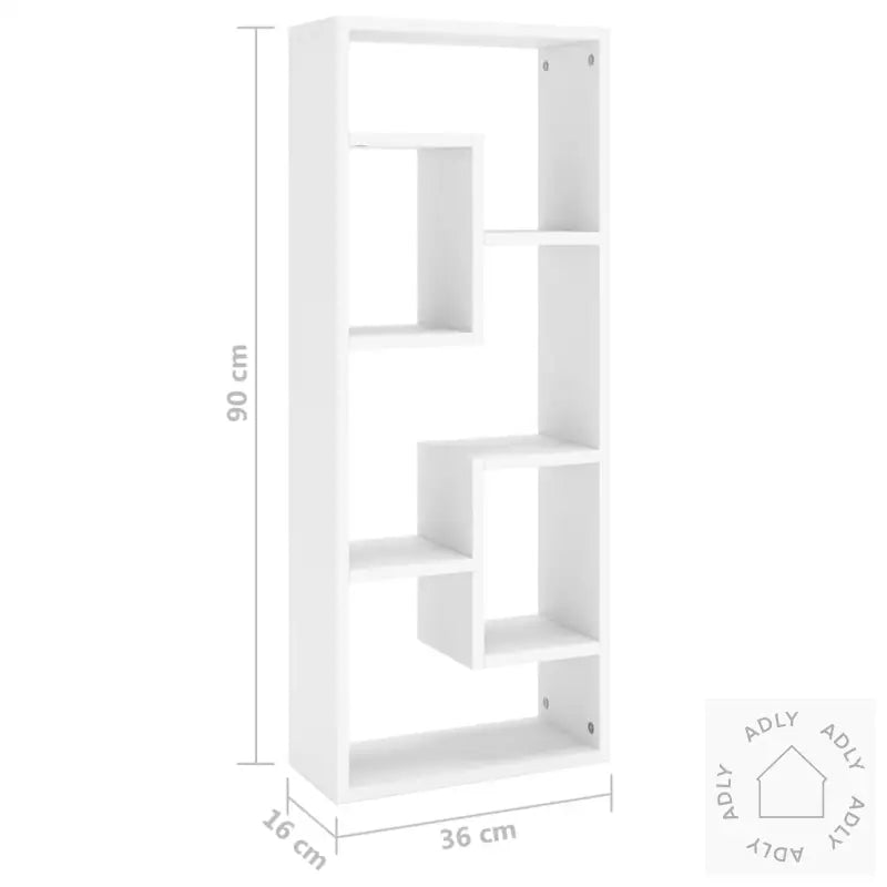 Vegghylle Hvit 36X16X90 Cm Konstruert Tre