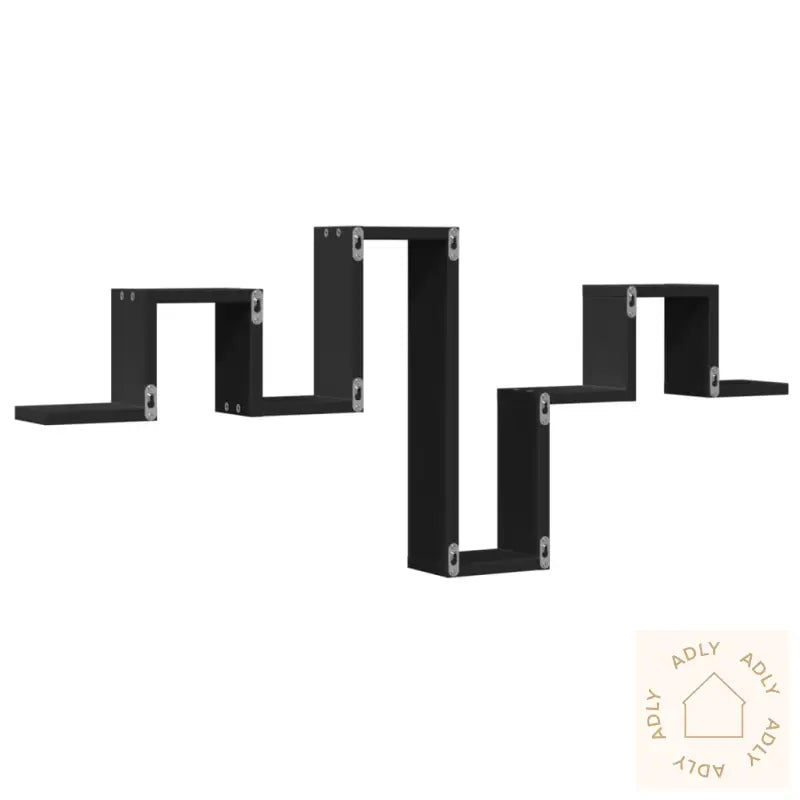 Vegghylle Svart 104,5X10X43 Cm Konstruert Tre