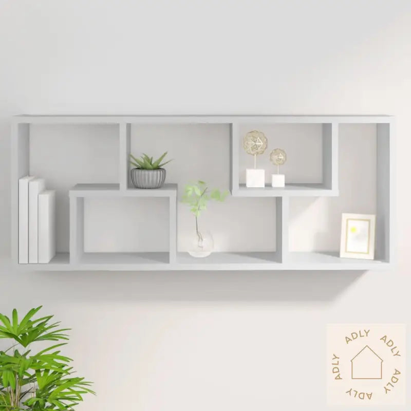 Vegghylle Hvit 36X16X90 Cm Konstruert Tre