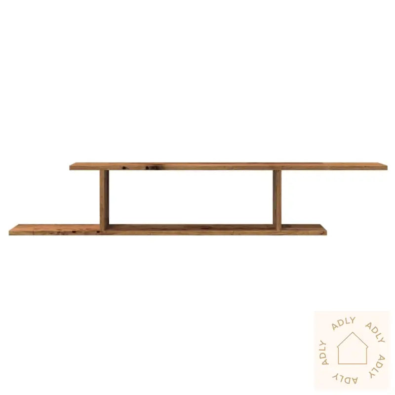 Veggmontert Tv-Hylle Gammelt Tre 125X18X23 Cm Konstruert Tre