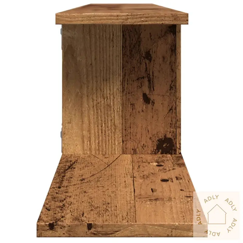 Veggmontert Tv-Hylle Gammelt Tre 125X18X23 Cm Konstruert Tre