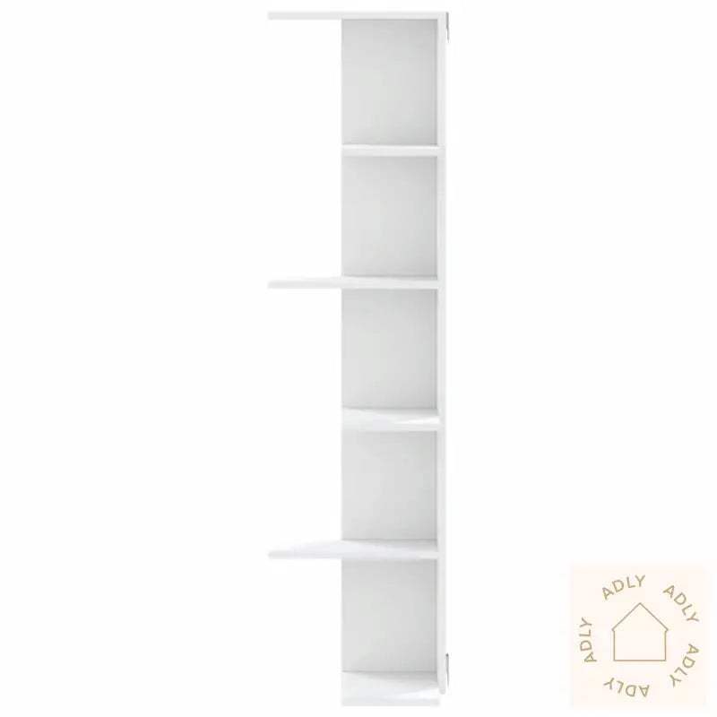 Veggmontert Hjørnehylle Hvit 36,5X36,5X140 Cm Sponplate