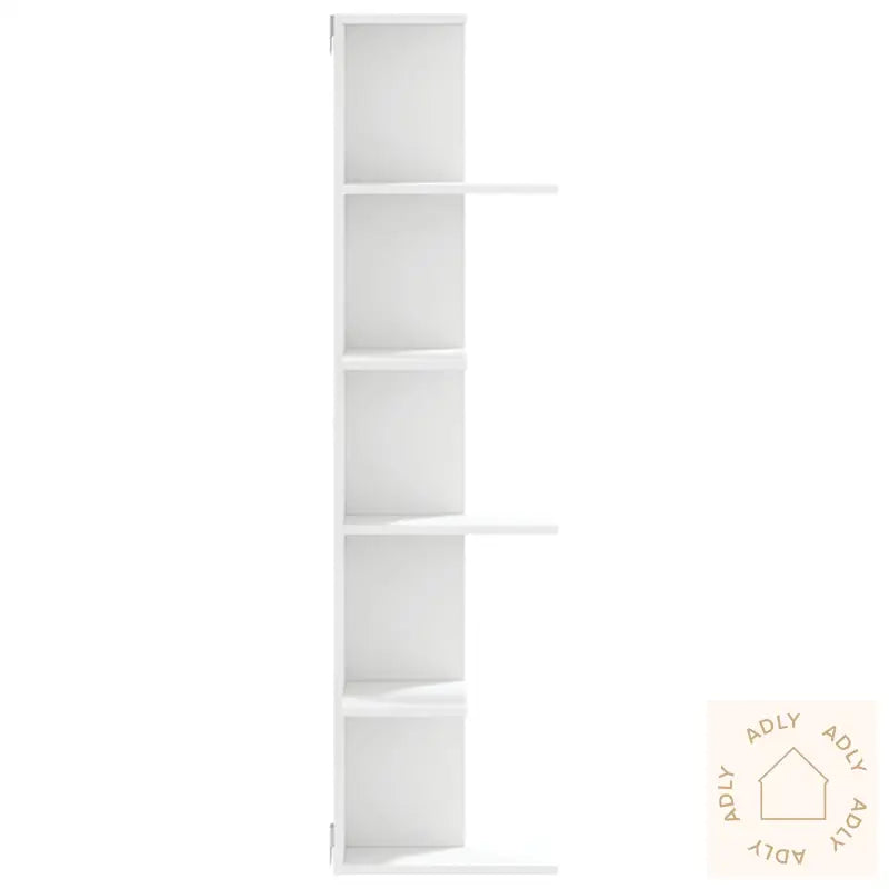 Veggmontert Hjørnehylle Hvit 36,5X36,5X140 Cm Sponplate