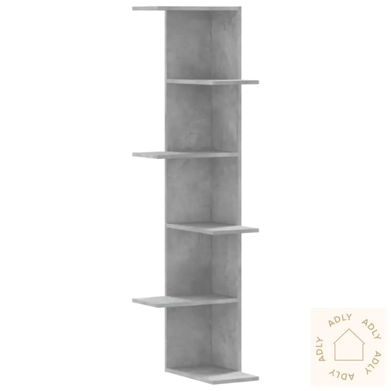 Veggmontert Hylle Betonggrå 36,5X36,5X140 Cm Konstruert Tre