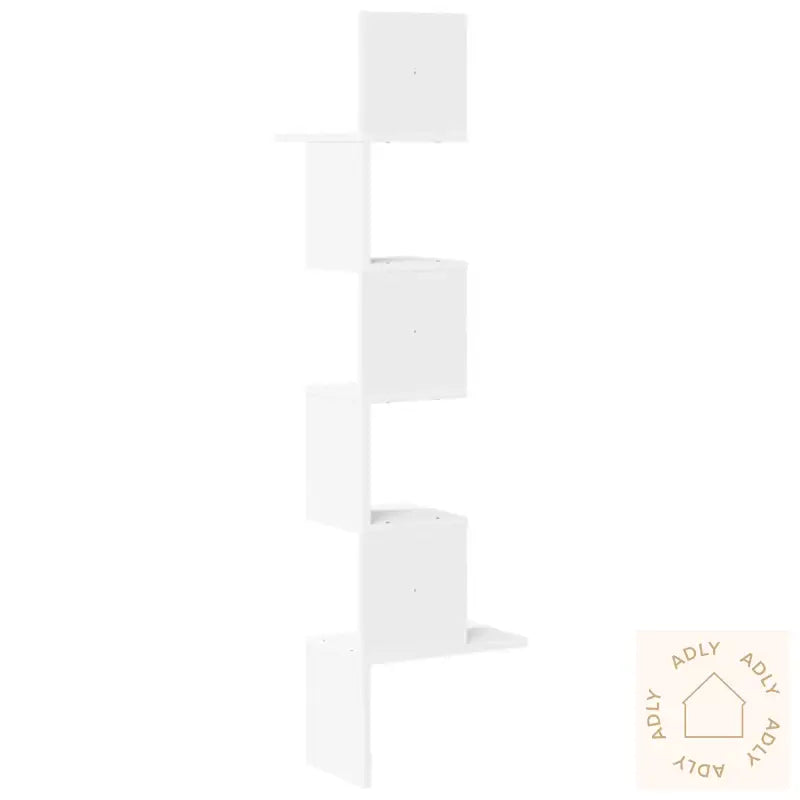 Veggmontert Hjørnehylle Hvit 32X32X127,5 Cm Konstruert Tre