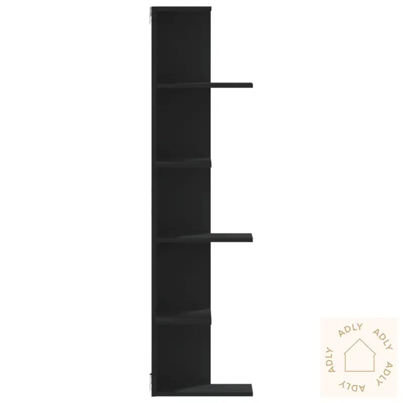 Veggmontert Hjørnehylle Svart 36,5X36,5X140 Cm Konstruert Tre