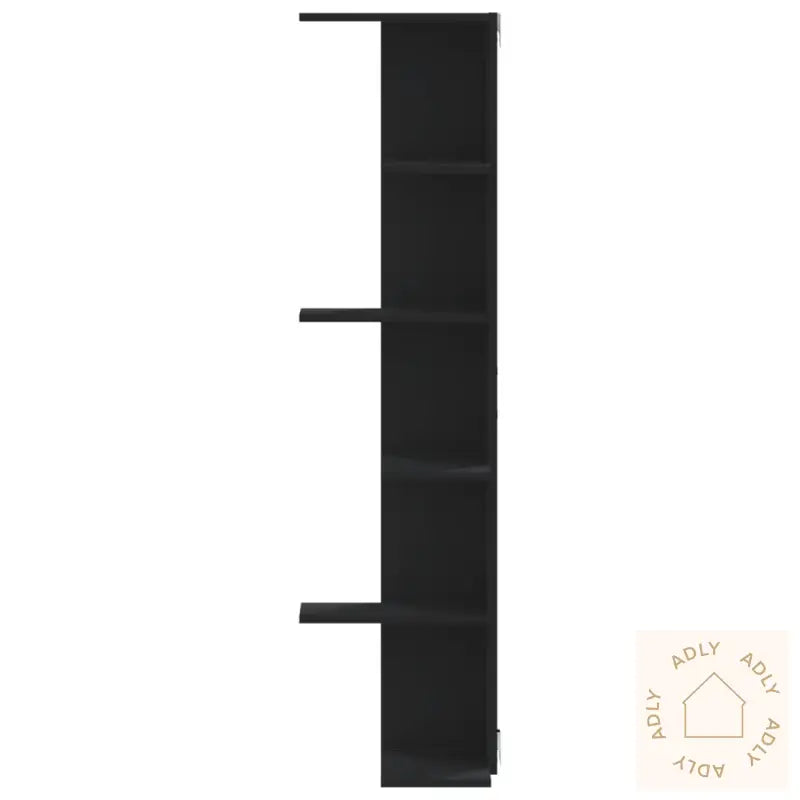 Veggmontert Hjørnehylle Svart 36,5X36,5X140 Cm Konstruert Tre
