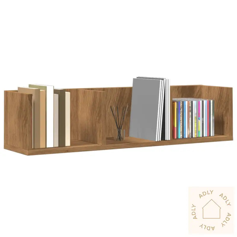 Veggmontert Cd-Hylle Artisan Eik 75X18X18 Cm Konstruert Tre