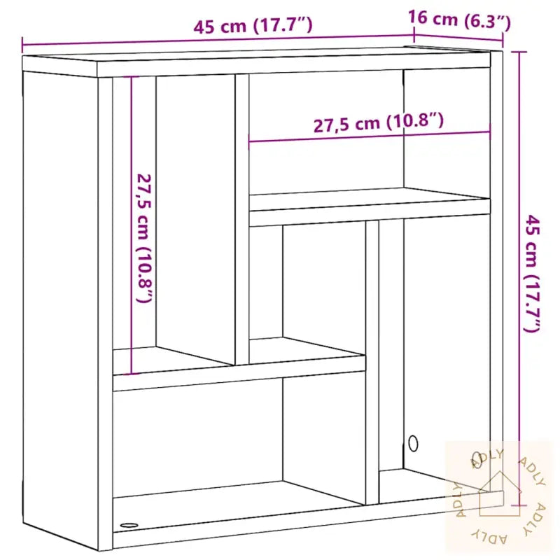 Vegghylle Artisan Eik 45X16X45 Cm Konstruert Tre