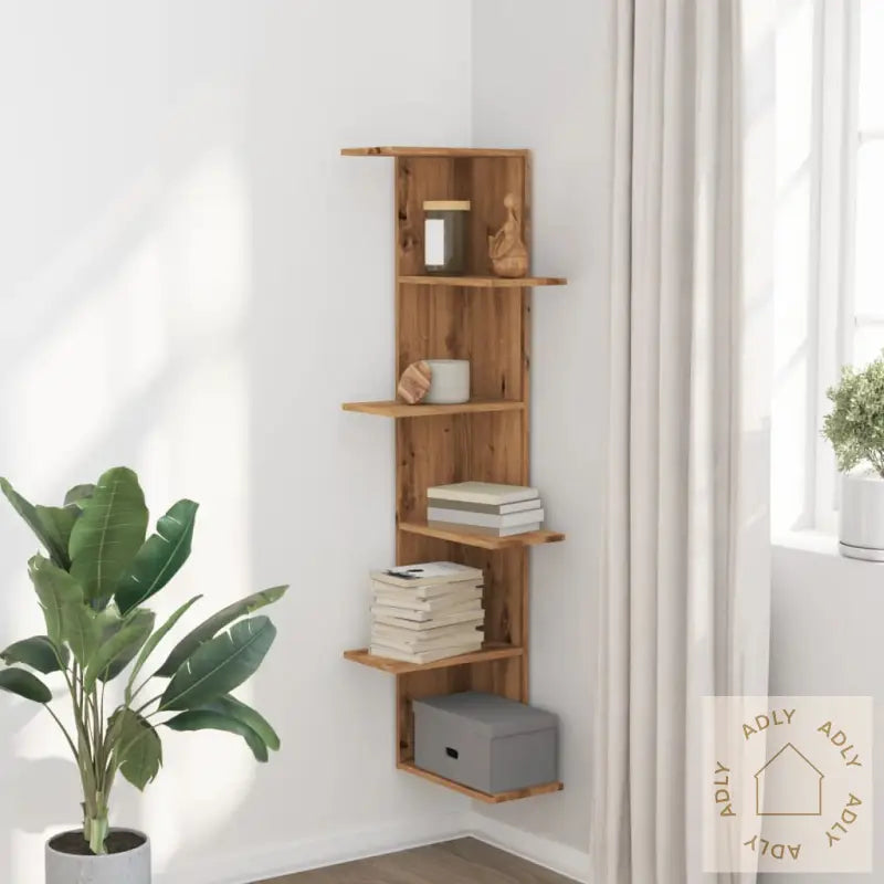 Veggmontert Hylle Artisan Eik 36,5X36,5X140 Cm Konstruert Tre