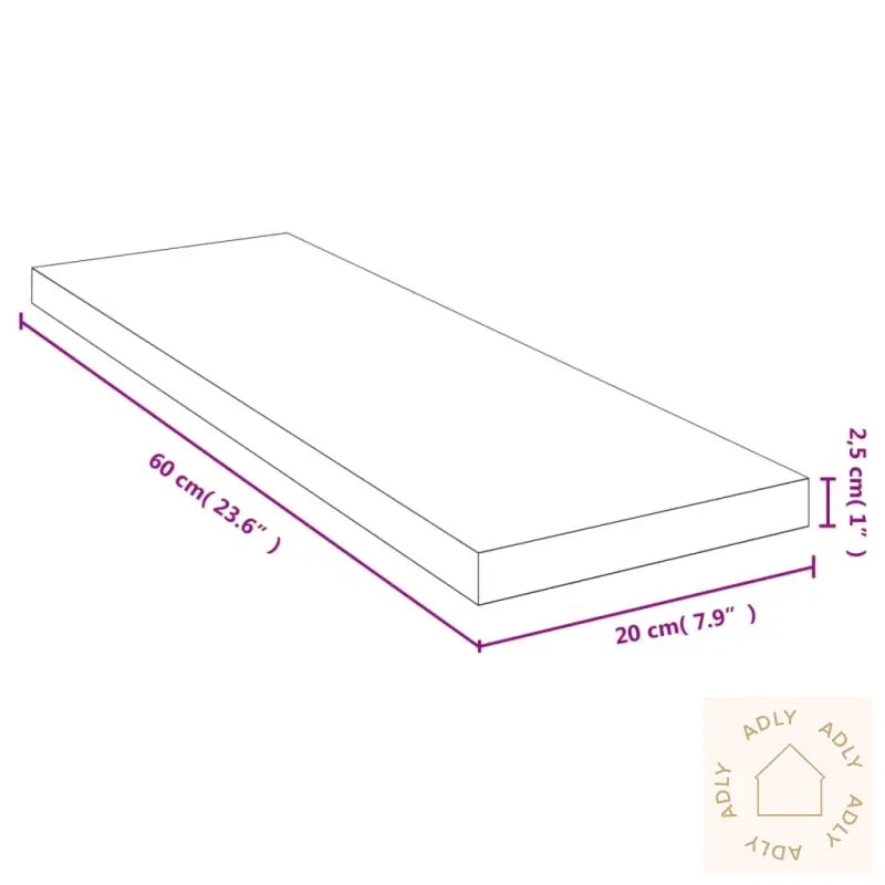 Vegghylle 60X20X2,5 Cm Bambus