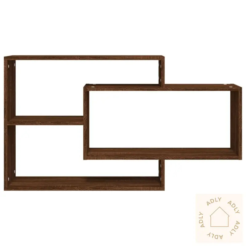Vegghylle Brun Eik 104X20X58,5 Cm Konstruert Tre