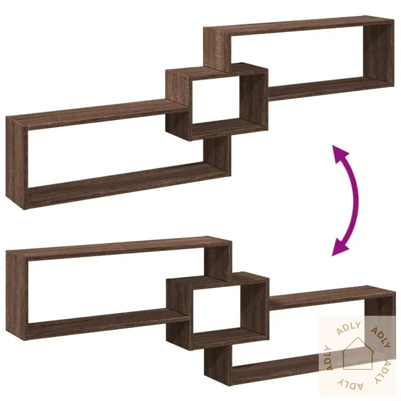 Veggskap 158X18X53 Cm Brun Eik Konstruert Tre