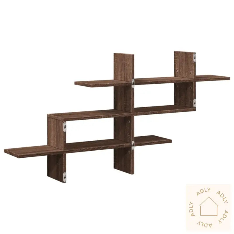 Vegghylle Brun Eik 124,5X18X60,5 Cm Konstruert Tre