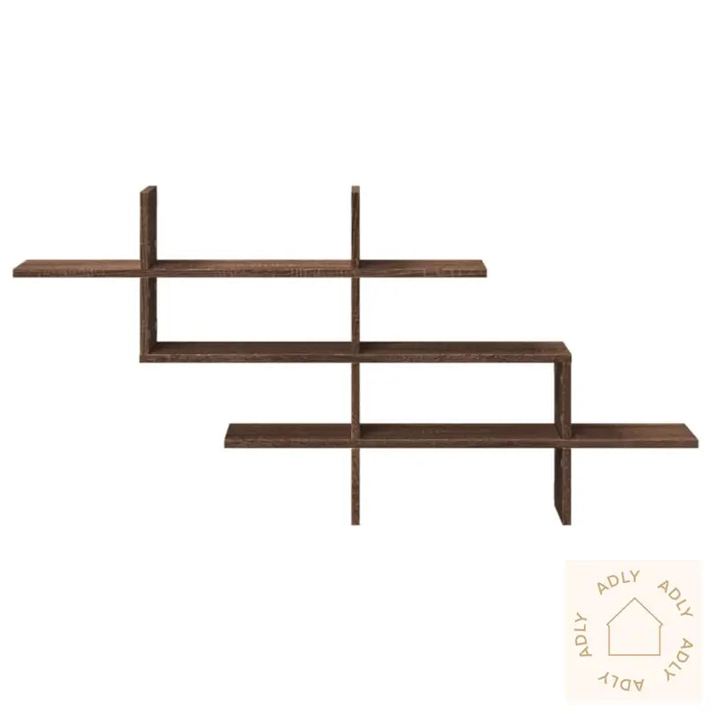 Vegghylle Brun Eik 124,5X18X60,5 Cm Konstruert Tre