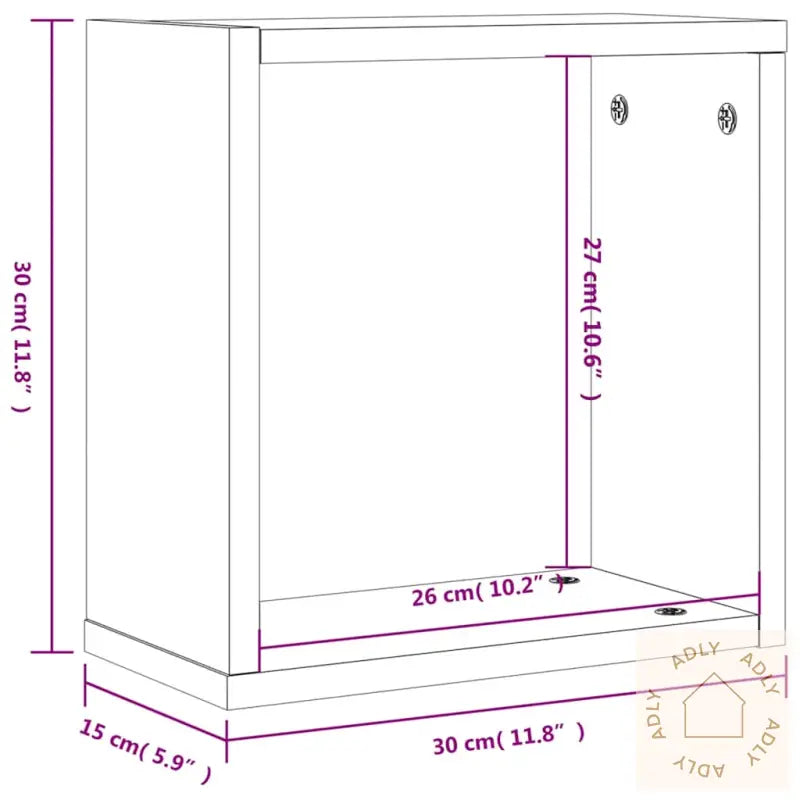 Vegghyller Kubeformet 4 Stk Brun Eik 30X15X30 Cm