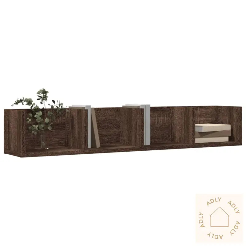 Veggskap Brun Eik 99X18X16,5 Cm Konstruert Tre