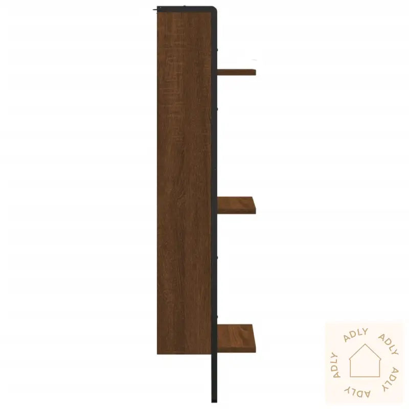 Vegghylle 3 Etasjer Brun Eik 30X25X100 Cm Konstruert Tre