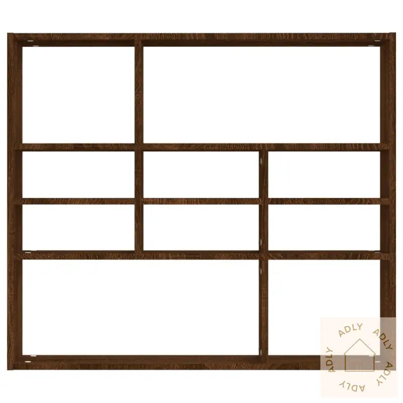 Vegghylle Brun Eik 90X16X78 Cm Konstruert Tre