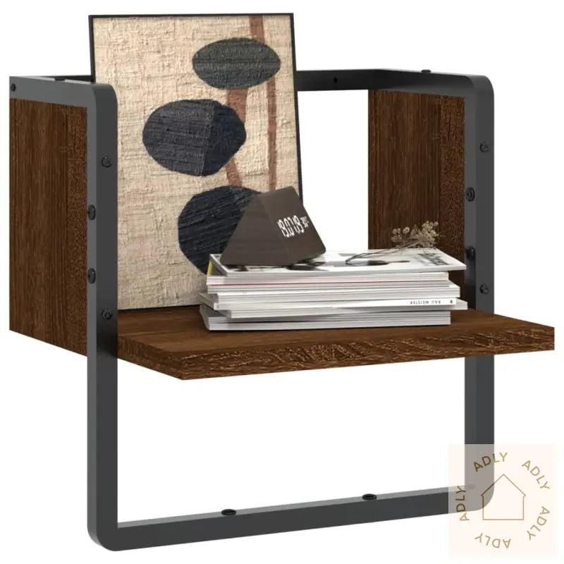 Vegghylle Med Stang Brun Eik 30X25X30 Cm