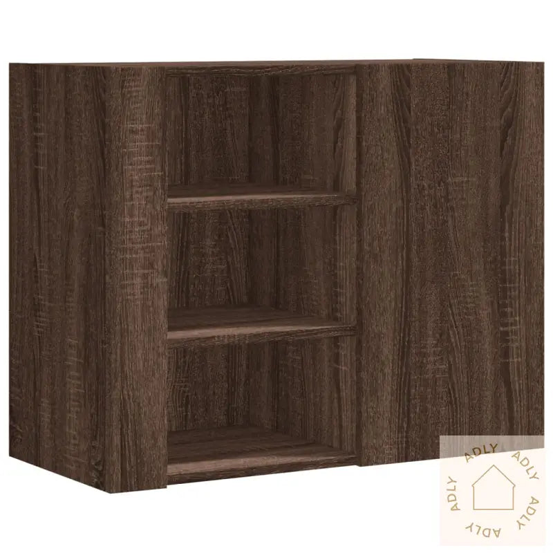 Veggskap Brun Eik 75X35X60 Cm Konstruert Tre