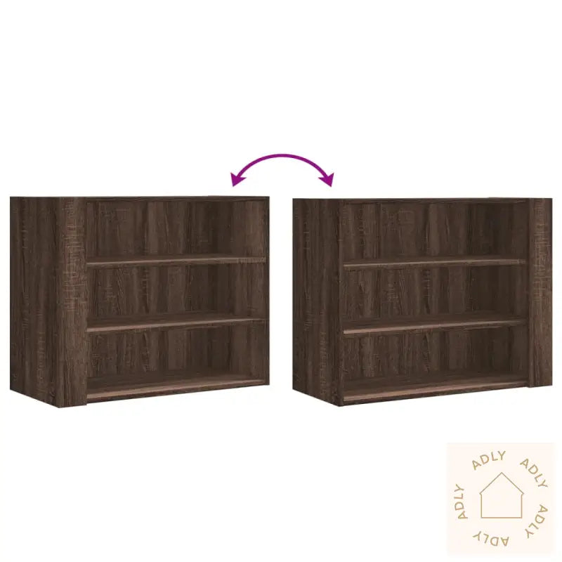 Veggskap Brun Eik 75X35X60 Cm Konstruert Tre