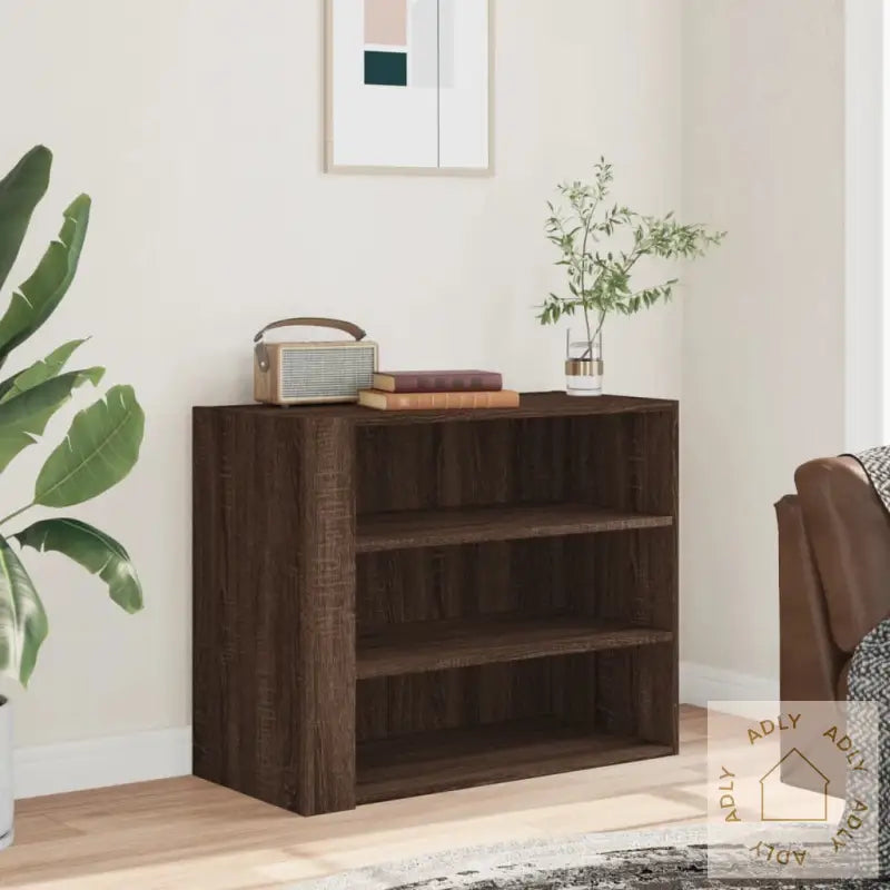 Veggskap Brun Eik 75X35X60 Cm Konstruert Tre