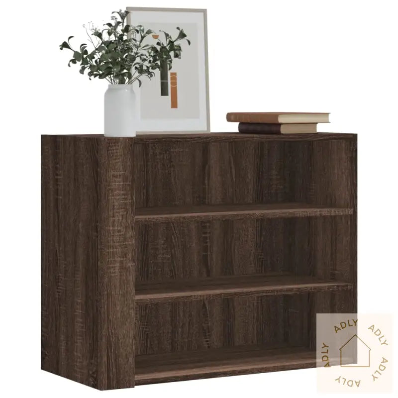 Veggskap Brun Eik 75X35X60 Cm Konstruert Tre
