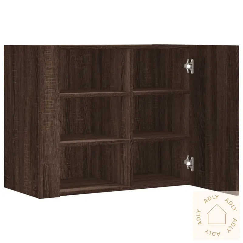 Veggskap Brun Eik 75X35X60 Cm Konstruert Tre