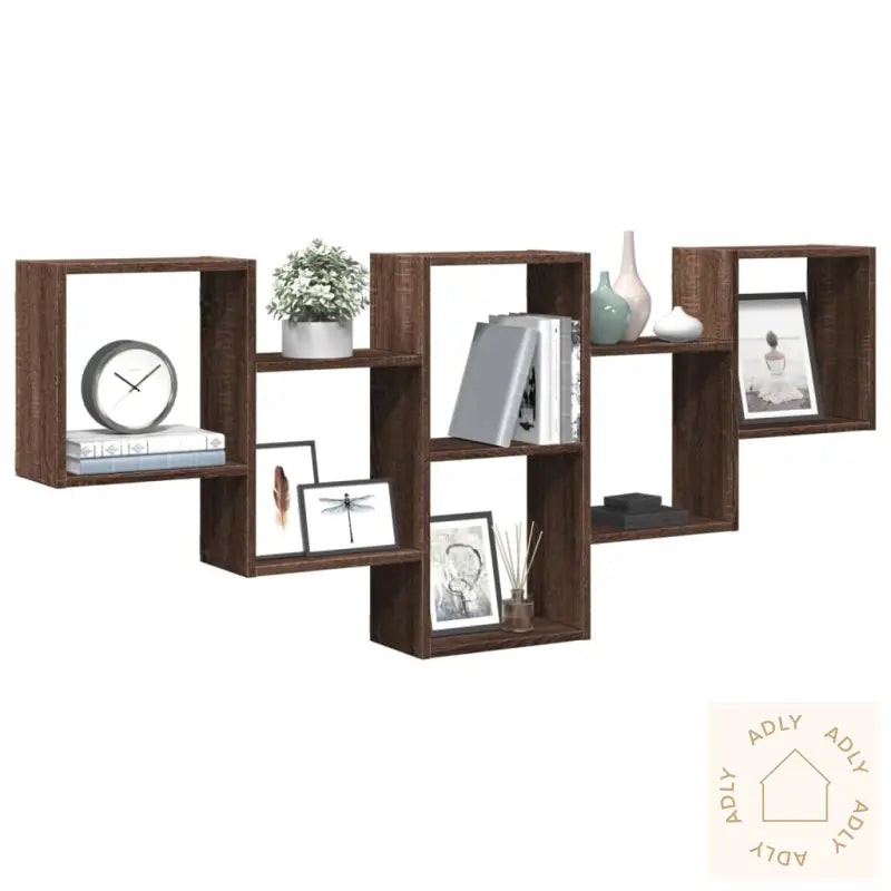 Vegghylle Brun Eik 159X18X66 Cm Konstruert Tre