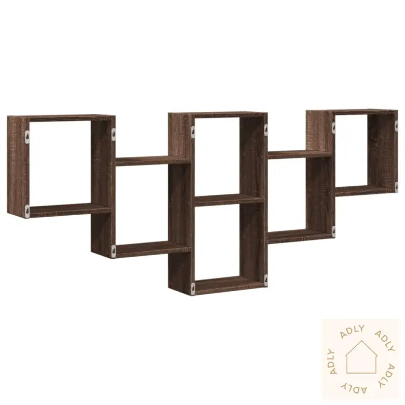 Vegghylle Brun Eik 159X18X66 Cm Konstruert Tre