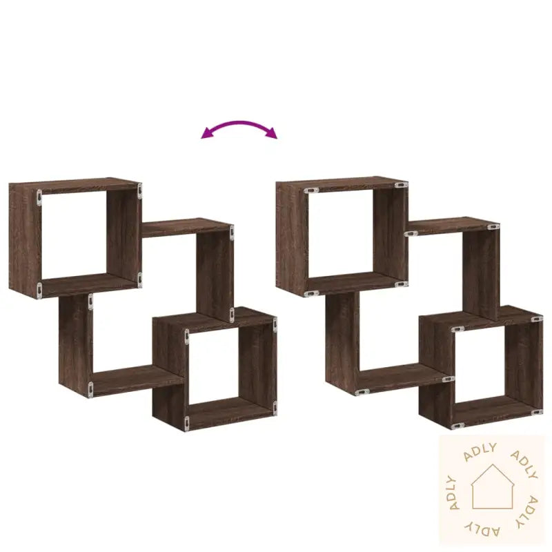 Veggskap 78X18X71 Cm Brun Eik Konstruert Tre