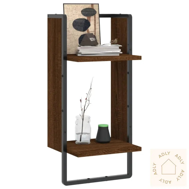 Vegghylle Med Stang Brun Eik 30X25X65 Cm